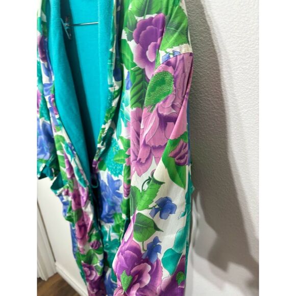 Victoria's Secret Gold Label Robe VTG Floral Terrycloth Retro House Coat Lounge - Picture 4 of 7